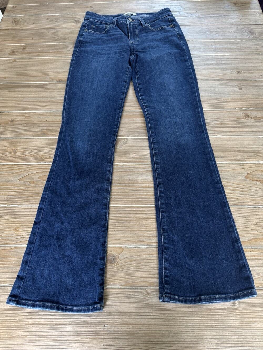 Paige Manhattan Bootcut Jeans Womens 27 Dark Wash Stretch Denim Mid Rise
